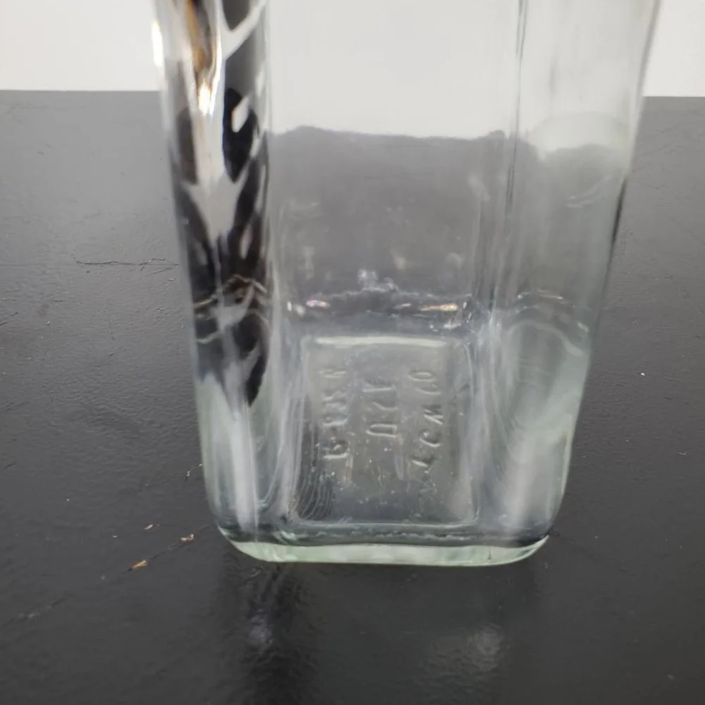 Black Vintage *EMPTY* Typography Glass Liquor Bourbon Decanter